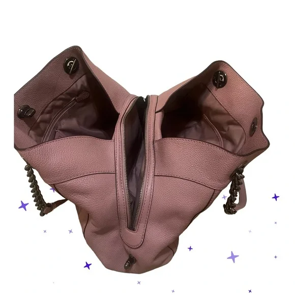 Coach 36855 Turnlock Edie in Pink  Leather Shoulder Bag/gun Metal/ - Picture 10 of 17